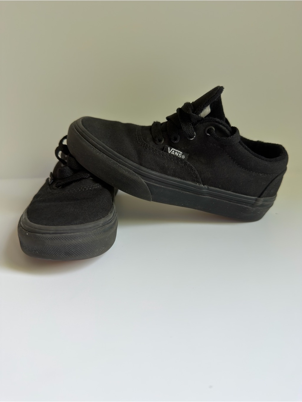 Vans Kids Black Low-Top Canvas Sneakers